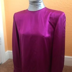 100% Silk Blouse w/ Button Down Back
